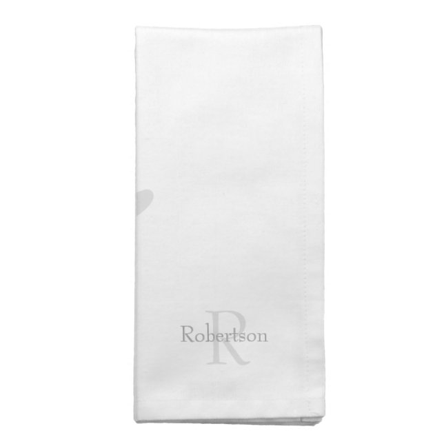 Personalized White Restaurant Cloth Napkin Set (Folded)