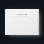 Personalized White Return Address Back Flap  Envelope<br><div class="desc">Stylish white envelope with name and address in black sans serif font,  and separated by a simple straight line on the back flap. If you are planning a graduation party,  wedding,  housewarming or business event,  these envelopes are perfect to pair with your invitations.</div>