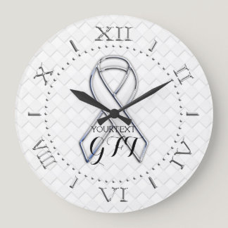 Personalized White Ribbon Awareness on a Large Clock