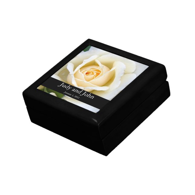 Personalized White Rose Wedding Gift Box (Side)