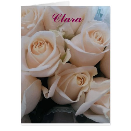 Personalized White Roses Giant Anniversary Card