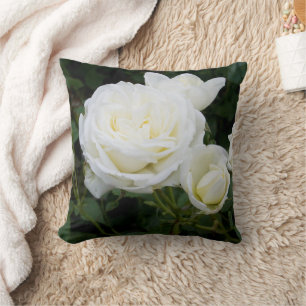 Personalized White Roses Photo Pillow Gardeners