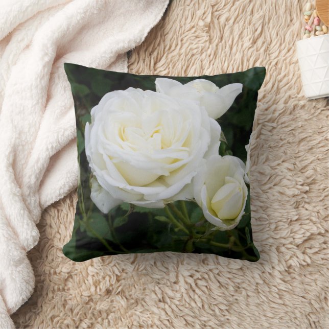 Personalized White Roses Photo Pillow Gardeners (Blanket)