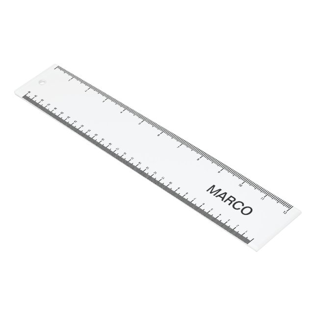 Personalized White Ruler with Name (Angled)