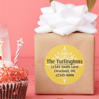 Personalized White Snowflake Return Address Label