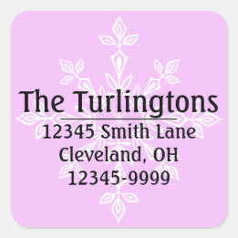 Personalized White Snowflake Return Address Square Sticker