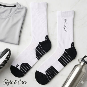 Personalized White Socks Custom Name Fashion Gift