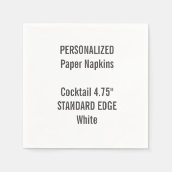 Personalized White Standard Cocktail Paper Napkins by PersonalizedNapkins at Zazzle
