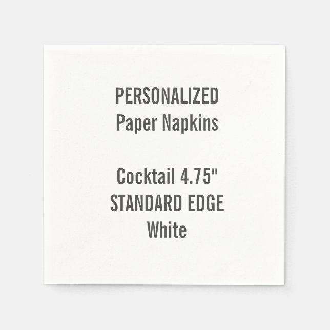 Personalized White Standard Cocktail Paper Napkins (Front)
