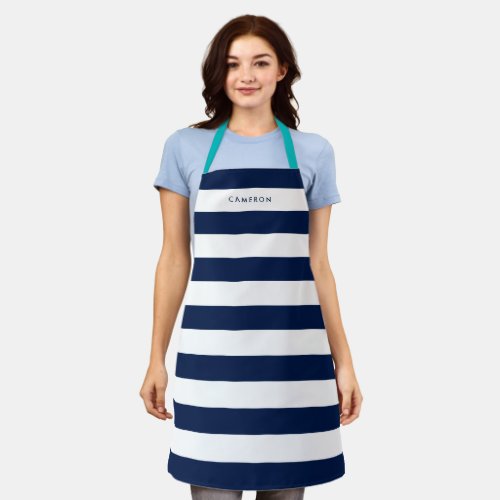 Personalized White Stripes and Editable Color Apron