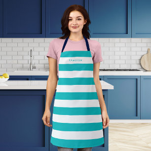 Personalized White Stripes and Editable Color Apron