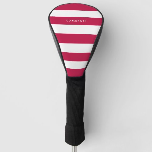 Personalized White Stripes and Editable Color Golf Head Cover