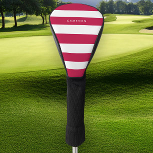Personalized White Stripes and Editable Color Golf Head Cover