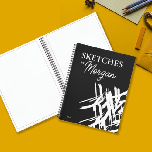 Personalized White strokes Sketches by artist  Notebook