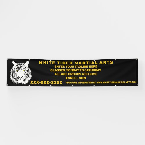 Personalized White Tiger Martial Arts Customize Banner