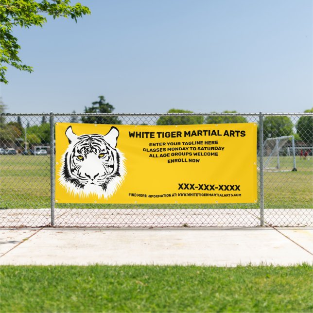 Personalized White Tiger Martial Arts Customize  Banner (Insitu)