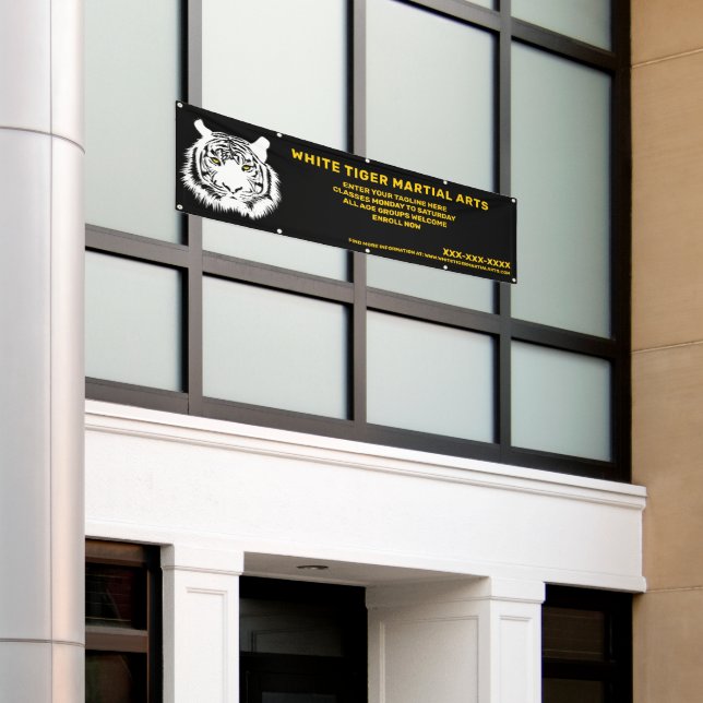 Personalized White Tiger Martial Arts Customize Banner (Outside Building)