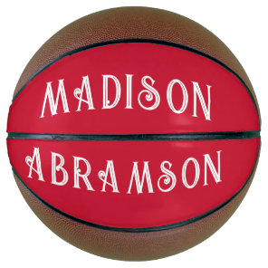 Personalized White Type On Red Basketball