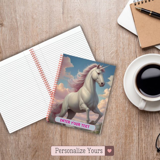 Personalized White Unicorn Clouds Notebook (Personalized White Unicorn Clouds Notebook)