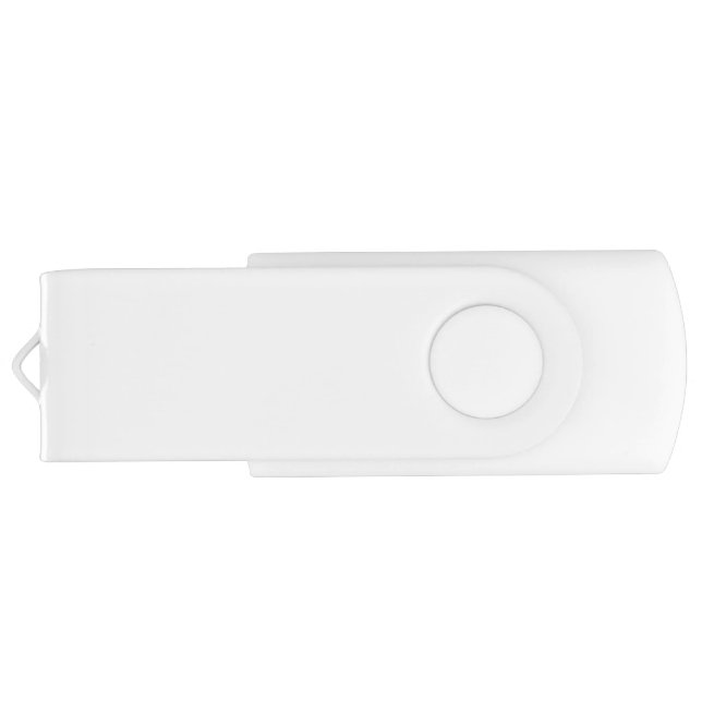 Personalized White USB Flash Drive - White Clip (Back)