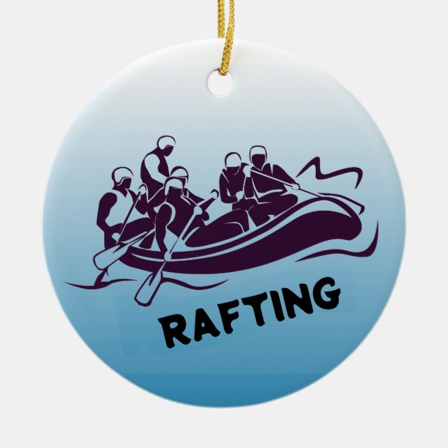 Personalized White Water Rafting Ornament (Front)