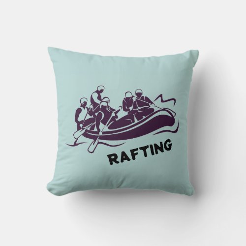 Personalized White Water Rafting Throw Pillow