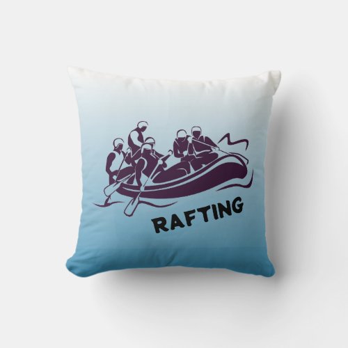 Personalized White Water Rafting Throw Pillow