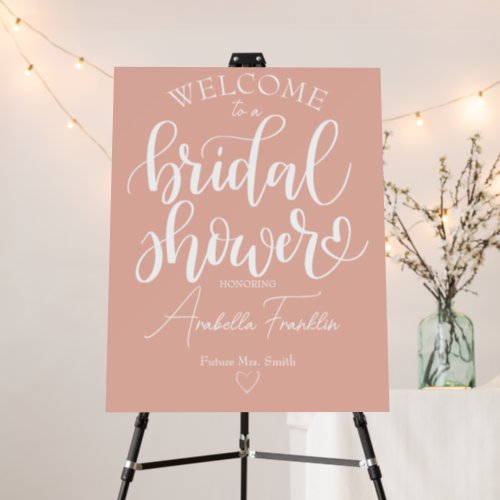Personalized White Wedding Bridal Shower Rose Gold Foam Board