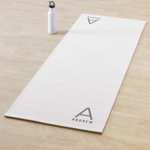 Personalized White Yoga Mat Small Monogram