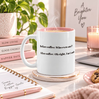 Personalized "Who Even Am I?" Funny Two-Tone Coffee Mug