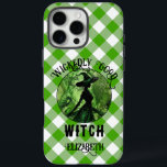 Personalized Wickedly Good Witch Green Gingham iPhone 16 Pro Max Case<br><div class="desc">Personalized Wickedly Good Witch Green Gingham Plaid Pattern iPhone 16 Pro Max Case- This planner features a green and black painting of a wicked witch in an enchanted forest on top of a white and green gingham checkered plaid pattern. Designed for those who loves dark fantasy and spooky things. Make...</div>