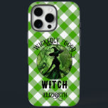 Personalized Wickedly Good Witch Green Gingham iPhone 16 Pro Max Case<br><div class="desc">Personalized Wickedly Good Witch Green Gingham Plaid Pattern iPhone 16 Pro Max Case- This planner features a green and black painting of a wicked witch in an enchanted forest on top of a white and green gingham checkered plaid pattern. Designed for those who loves dark fantasy and spooky things. Make...</div>