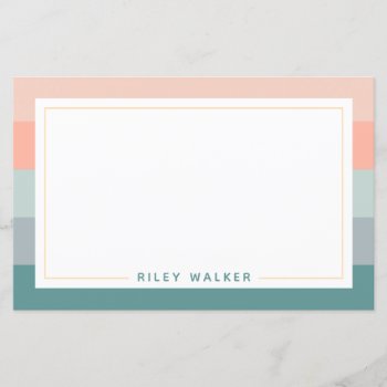 Personalized Wide Stripes Chic Stationery Paper by kersteegirl at Zazzle