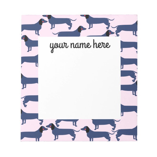 Personalized Wiener Dog Notepad (Front)