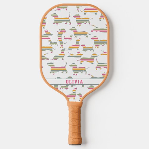 Personalized Wiener Dog Sausage Dog Colorful Pickleball Paddle