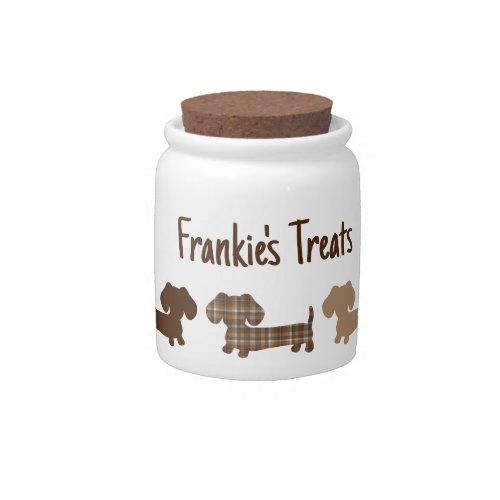 Personalized Wiener Dog Themed Gift Treat Jar