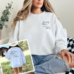 Personalized Wife Era Bride Honeymoon Trendy Cool Sweatshirt<br><div class="desc">Welcome to the Wife Era with our Personalized Sage Green Bride Honeymoon Trendy Cool Sweatshirt – a unique blend of retro vibes and contemporary style. This sweatshirt is more than an article of clothing; it's a personalized expression for the bride-to-be, perfect for various occasions from bachelorette parties to bridal showers....</div>