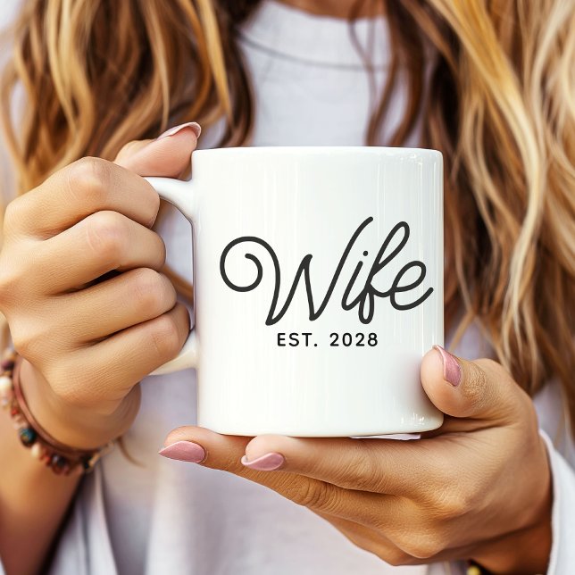 Personalized Wife Husband Mug for Wedding Gift (Wifey and Hubby matching mugs, Newlyweds first home gifts, Bachelorette party bride groom gifts)