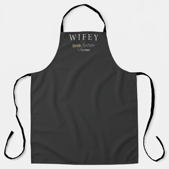 Personalized Wifey eternal Love registration date Apron (Front)