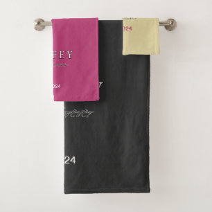Personalized Wifey eternal Love registration date Bath Towel Set