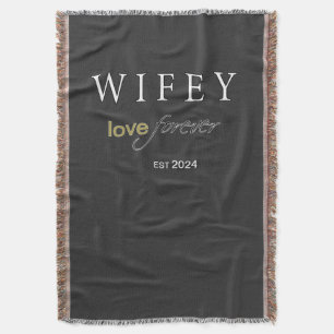 Personalized Wifey eternal Love registration date Throw Blanket