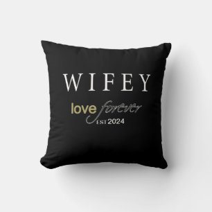 Personalized Wifey eternal Love registration date Throw Pillow