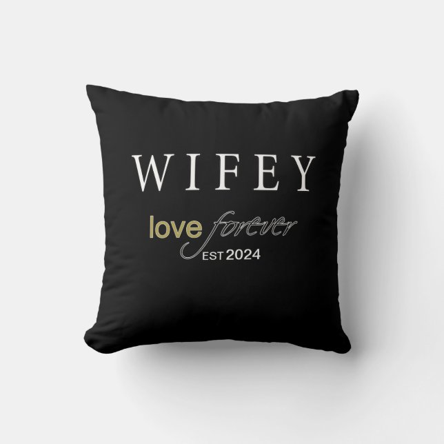 Personalized Wifey eternal Love registration date Throw Pillow (Front)