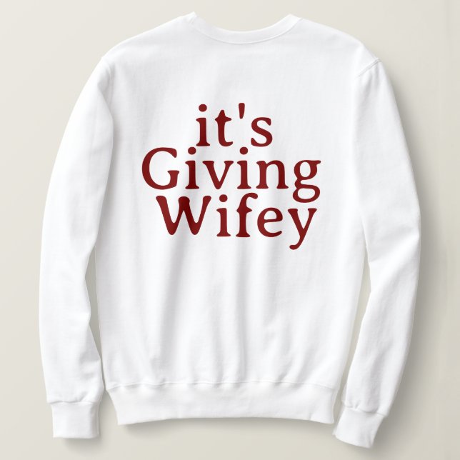 Personalized Wifey Stylish Modern Minimal Monogram Sweatshirt (Design Back)