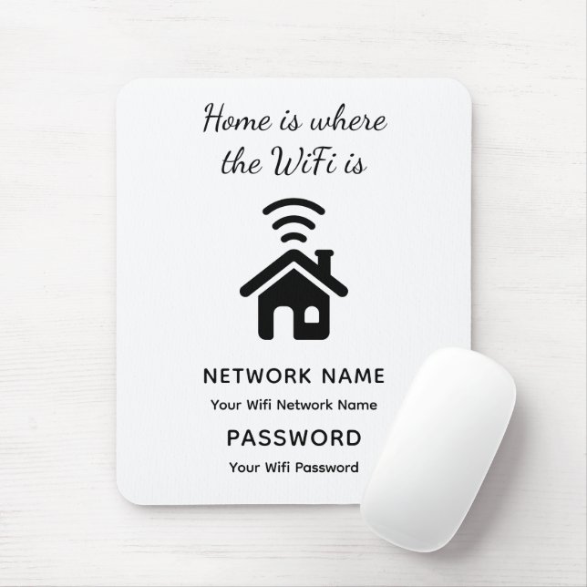 Personalized Wifi Password & Network for Guests  Mouse Pad (With Mouse)