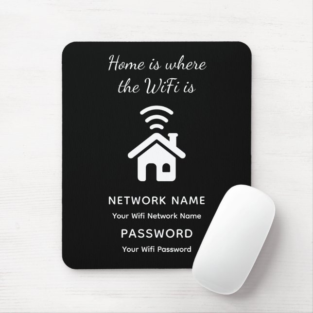 Personalized Wifi Password & Network for Guests  Mouse Pad (With Mouse)