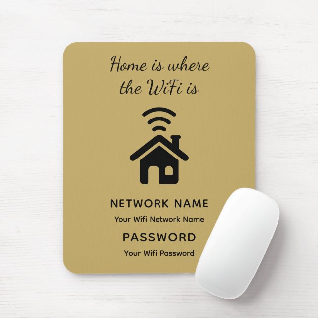 Personalized Wifi Password & Network for Guests  Mouse Pad (With Mouse)