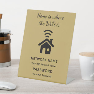 Personalized Wifi Password & Network for Guests  Pedestal Sign