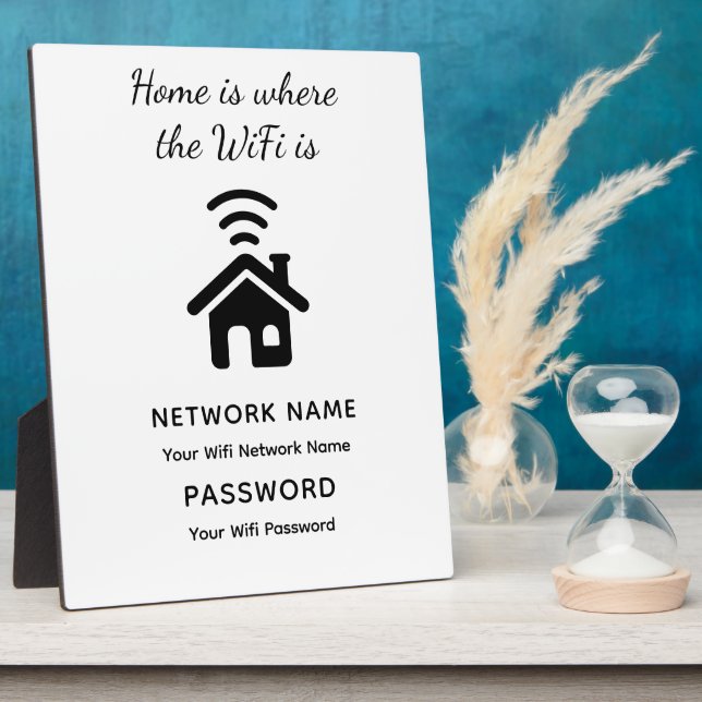 Personalized Wifi Password & Network for Guests Plaque (Side)