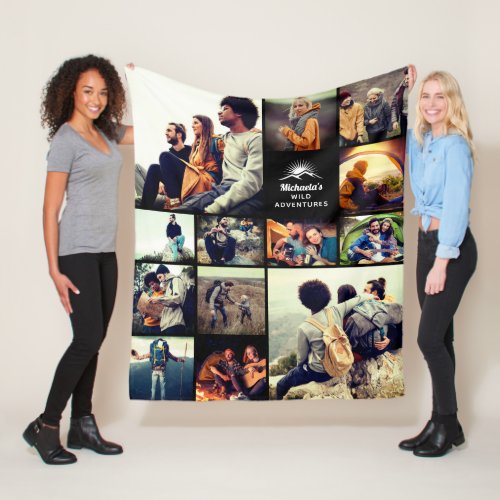 Personalized Wild Adventures Photo Collage Fleec Fleece Blanket